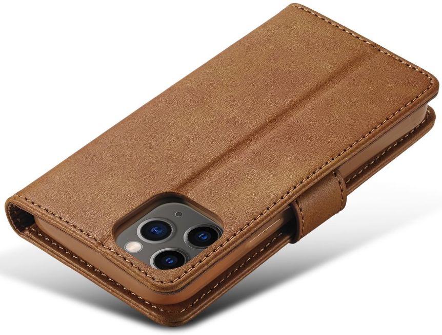 LC.IMEEKE Apple iPhone 12 / 12 Pro Hoesje Portemonnee Book Case Bruin afbeelding 7