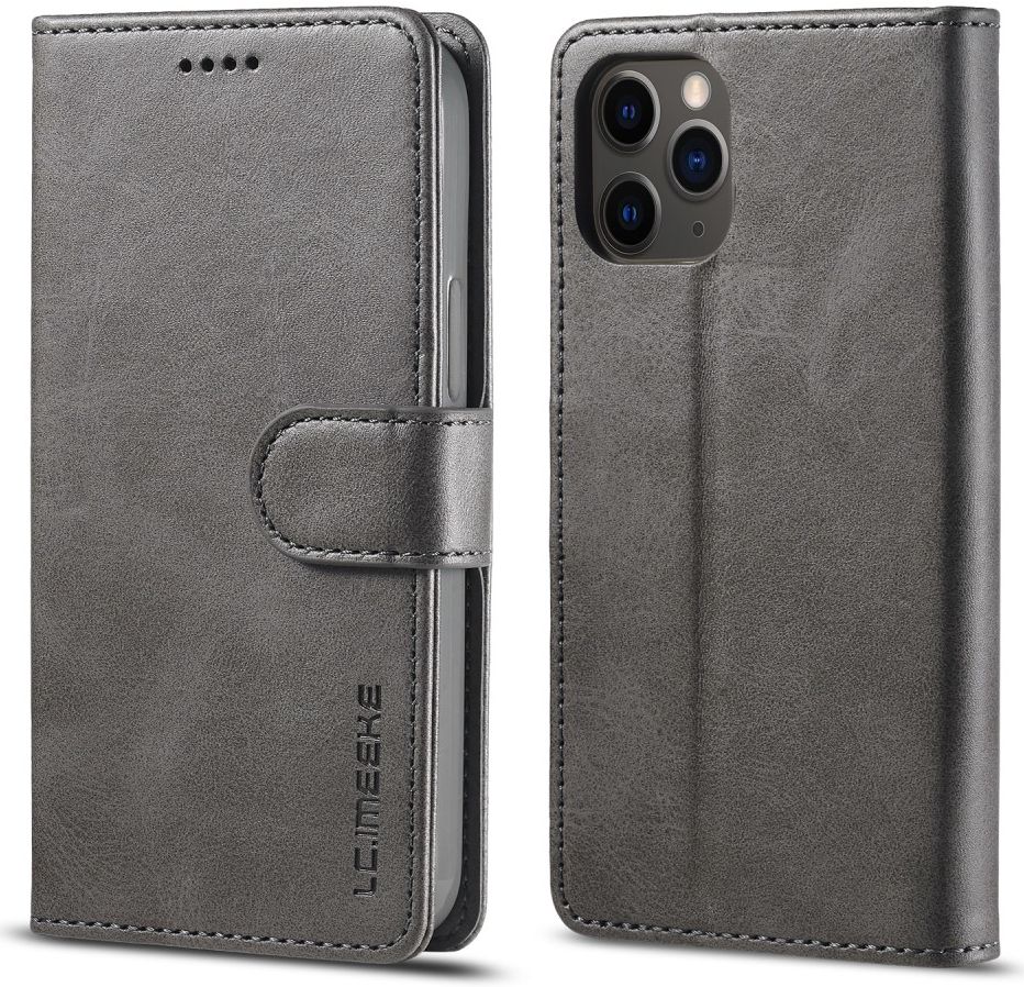 LC.IMEEKE Apple iPhone 12 Pro Max Hoesje Portemonnee Book Case Grijs afbeelding 4