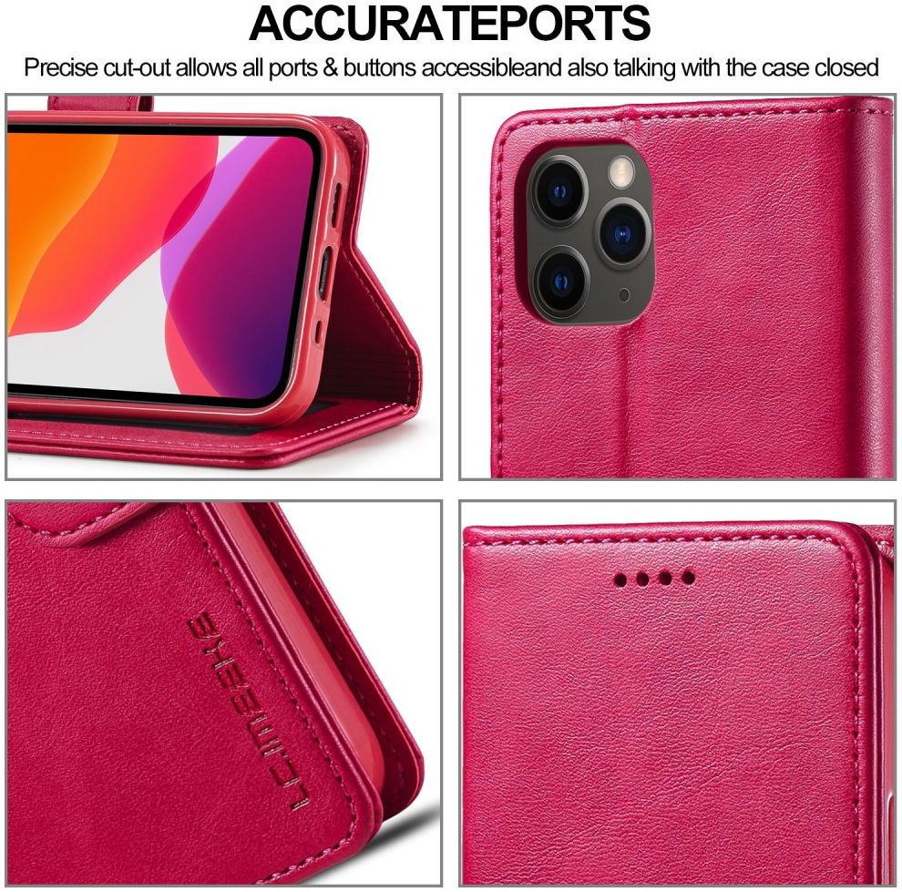 LC.IMEEKE Apple iPhone 12 Pro Max Hoesje Portemonnee Book Case Rood afbeelding 10