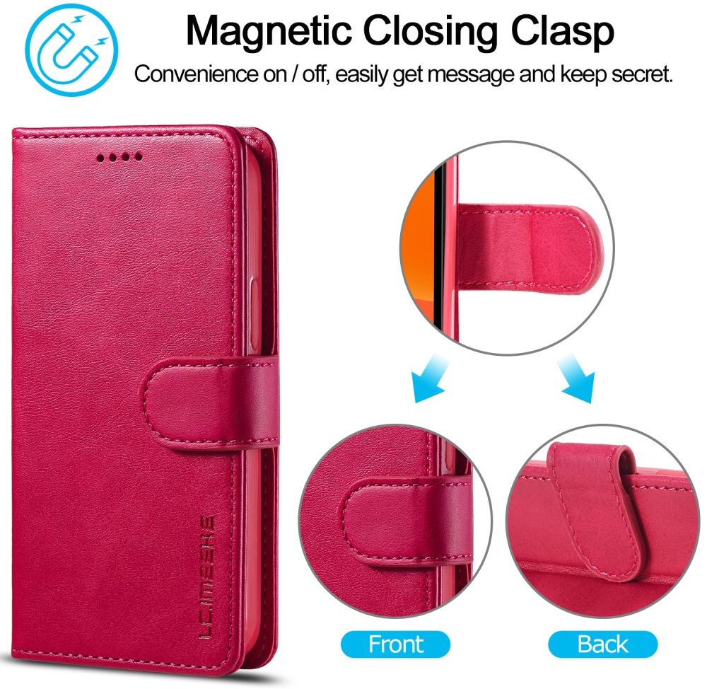 LC.IMEEKE Apple iPhone 12 Pro Max Hoesje Portemonnee Book Case Rood afbeelding 12