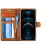 LC.IMEEKE Apple iPhone 12 Pro Max Hoesje Portemonnee Book Case Bruin