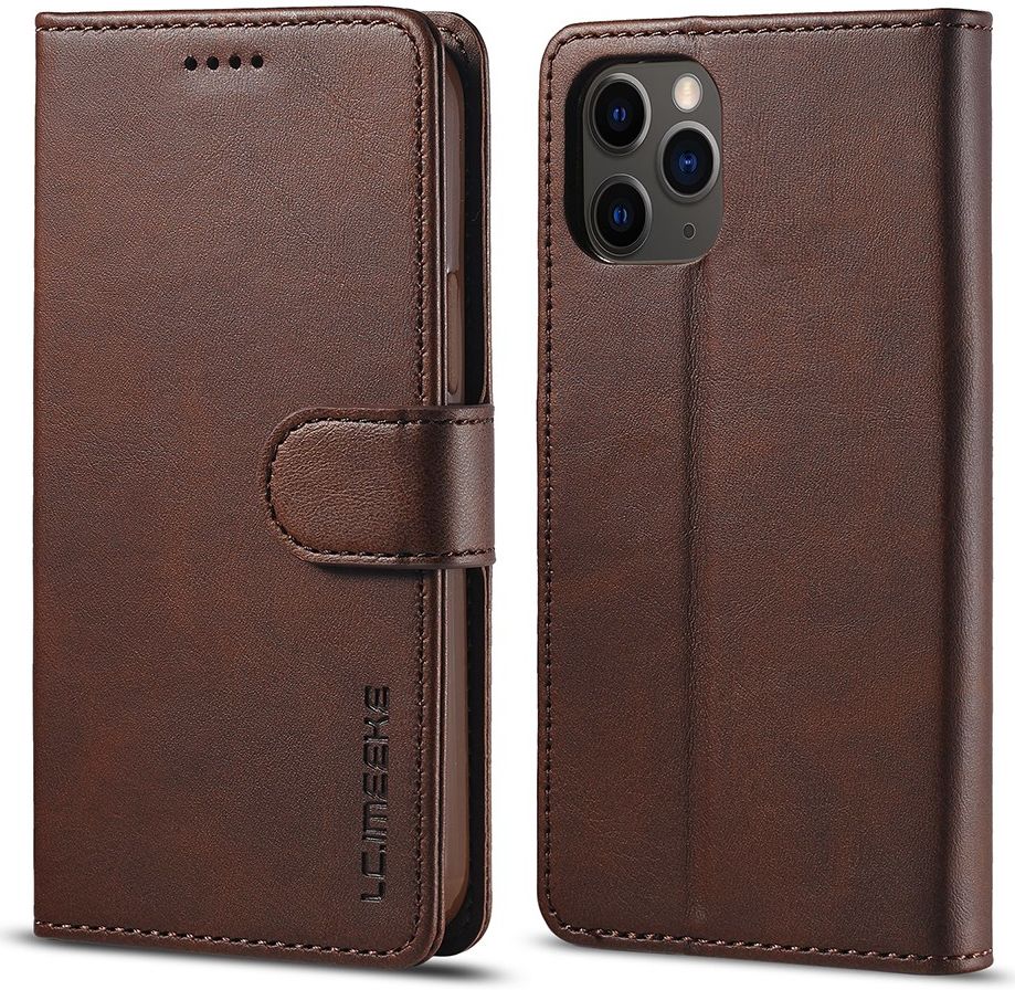 LC.IMEEKE Apple iPhone 12 Pro Max Hoesje Portemonnee Book Case Coffee afbeelding 4