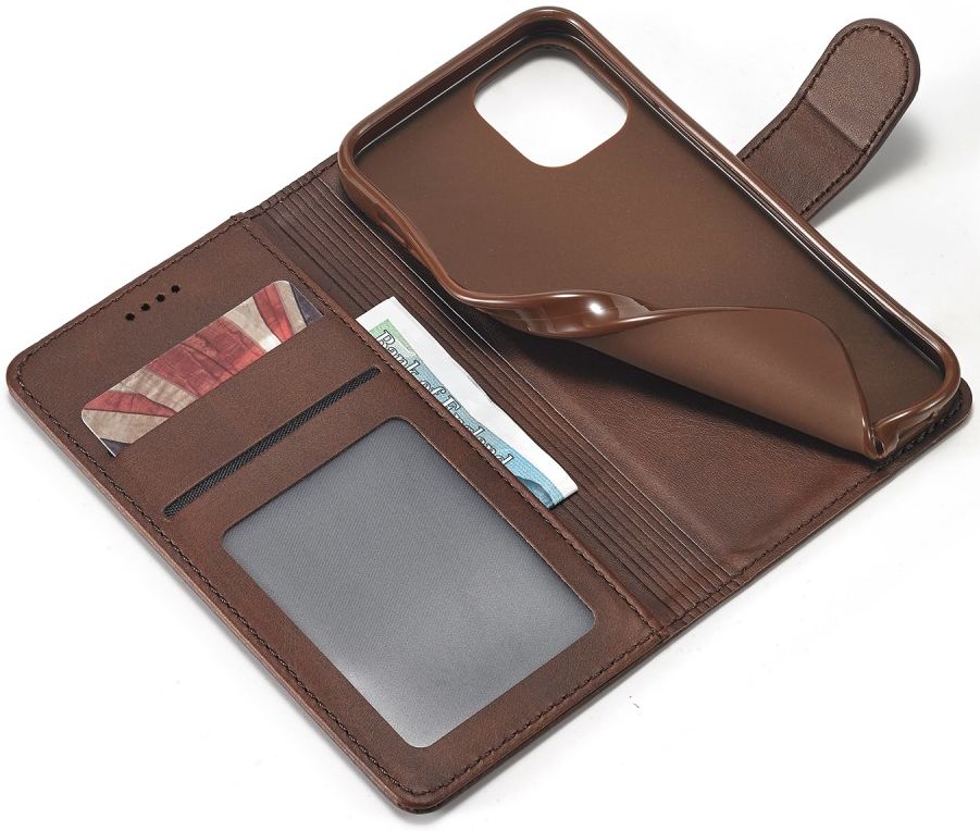LC.IMEEKE Apple iPhone 12 Pro Max Hoesje Portemonnee Book Case Coffee afbeelding 8