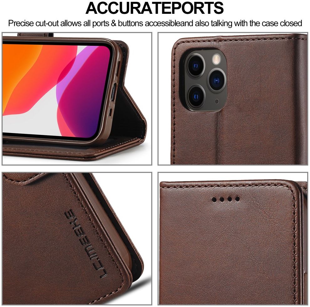 LC.IMEEKE Apple iPhone 12 Pro Max Hoesje Portemonnee Book Case Coffee afbeelding 12
