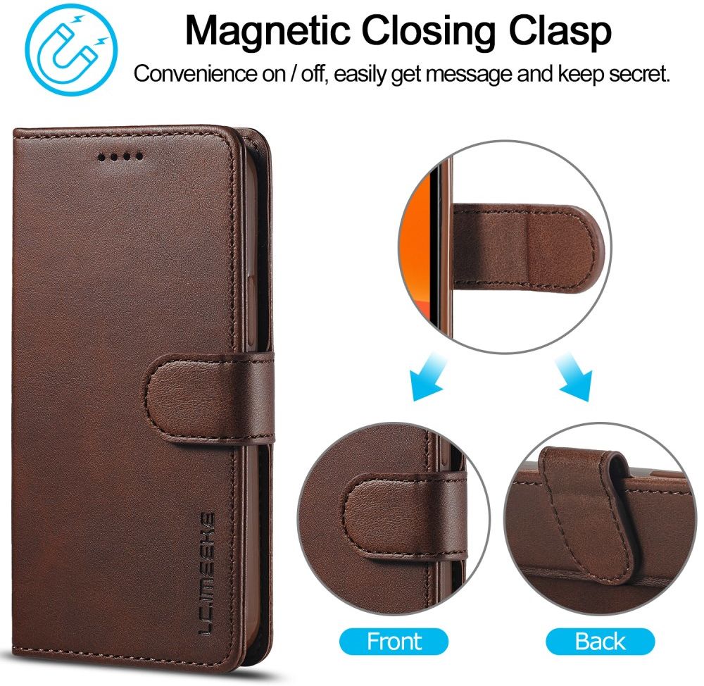 LC.IMEEKE Apple iPhone 12 Pro Max Hoesje Portemonnee Book Case Coffee afbeelding 10