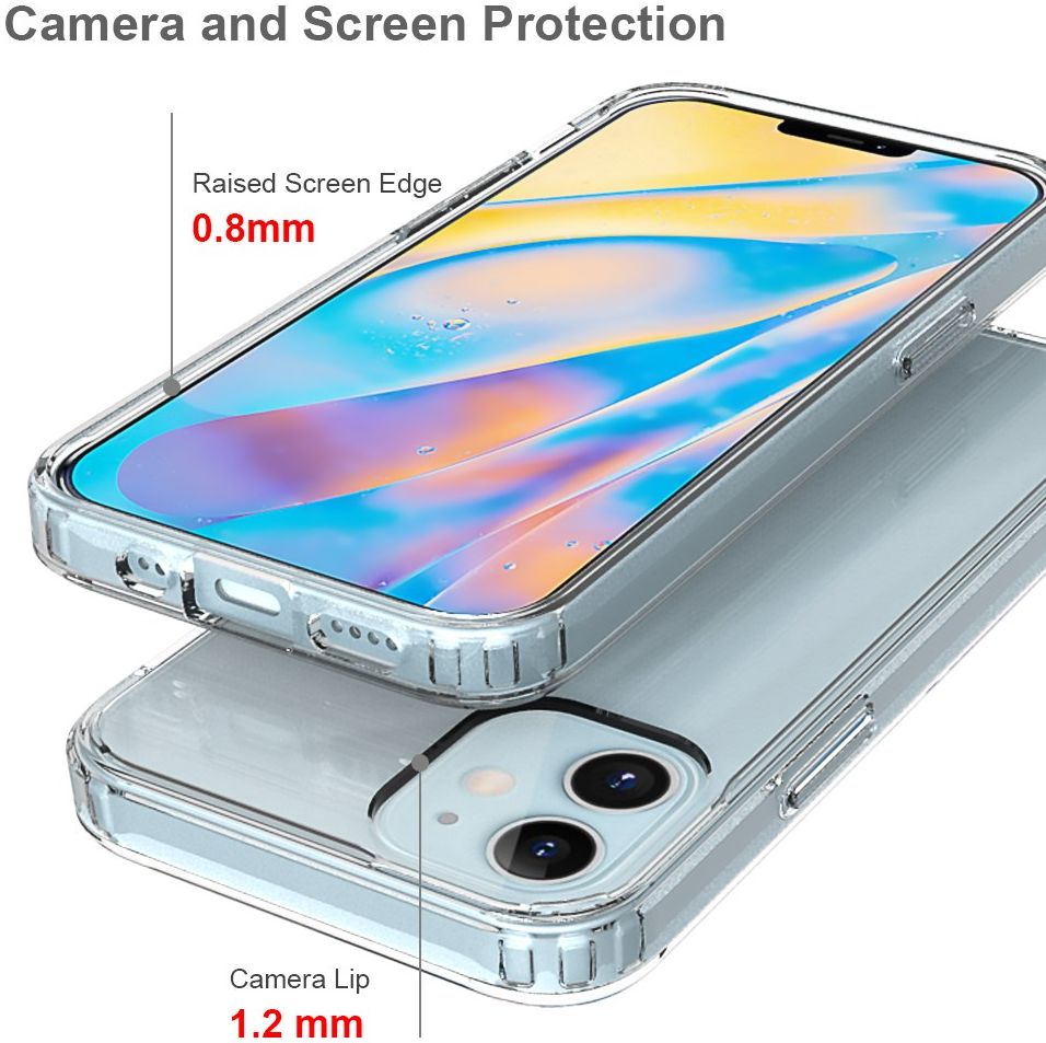 Apple iPhone 12 Mini Hoesje Hybride Armor Back Cover Transparant afbeelding 3