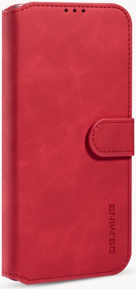 DG Ming Apple iPhone 12 Mini Hoesje Retro Wallet Book Case Rood afbeelding 3