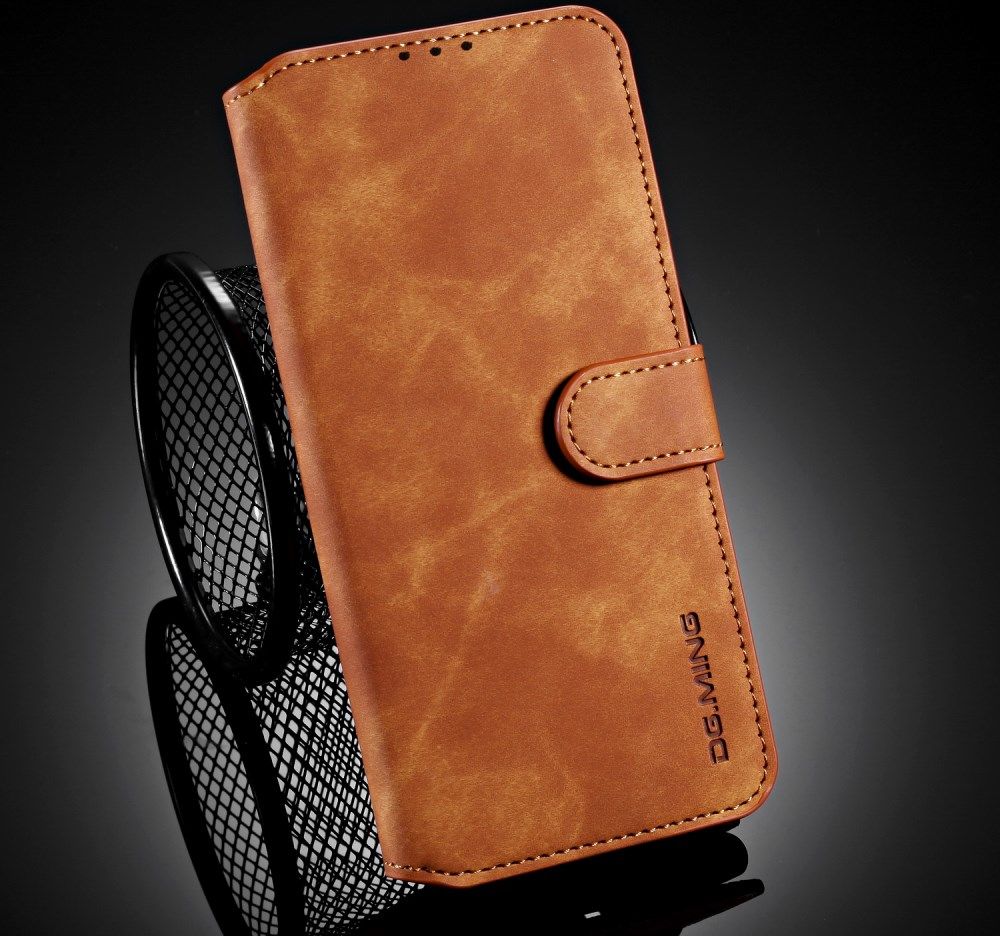 DG Ming Apple iPhone 12 Mini Hoesje Retro Wallet Book Case Bruin afbeelding 13