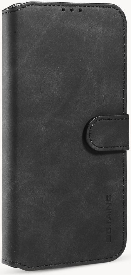 DG Ming Apple iPhone 12 / 12 Pro Hoesje Retro Wallet Book Case Zwart afbeelding 3