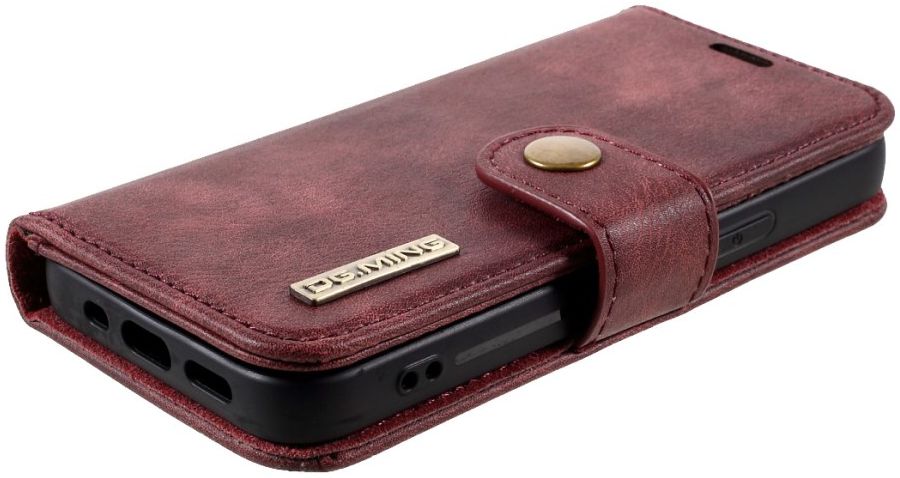 DG Ming iPhone 12 Mini Hoesje 2-in-1 Book Case en Back Cover Rood afbeelding 7