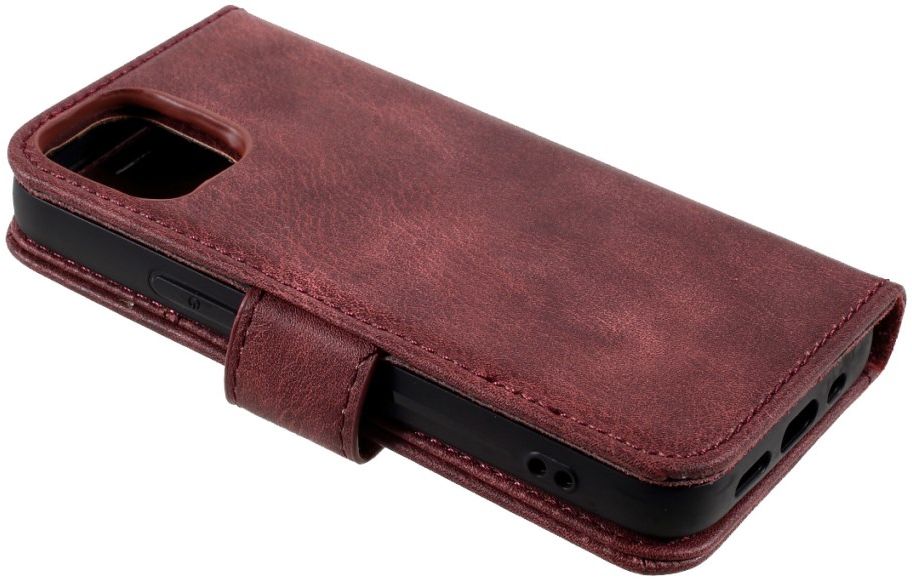 DG Ming iPhone 12 Mini Hoesje 2-in-1 Book Case en Back Cover Rood afbeelding 8