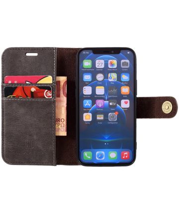 DG Ming iPhone 12 Mini Hoesje 2-in-1 Book Case en Back Cover Grijs Hoesjes