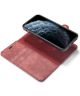 DG Ming iPhone 12 / 12 Pro Hoesje 2-in-1 Book Case en Back Cover Rood