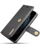 DG Ming iPhone 12 Pro Max Hoesje 2-in-1 Book Case en Back Cover Zwart