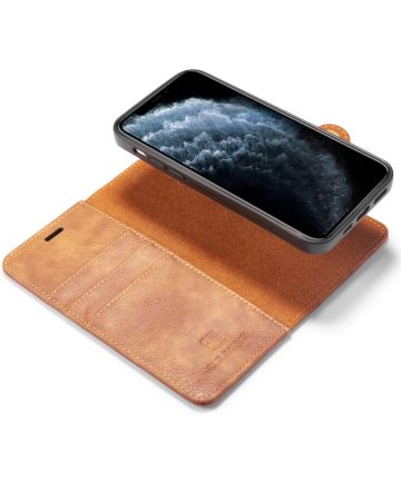 DG Ming iPhone 12 Pro Max Hoesje 2-in-1 Book Case en Back Cover Bruin Hoesjes