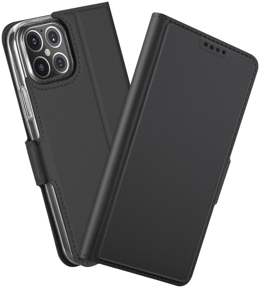 Apple iPhone 12 Mini Hoesje Kunstlederen Book Case Zwart afbeelding 1