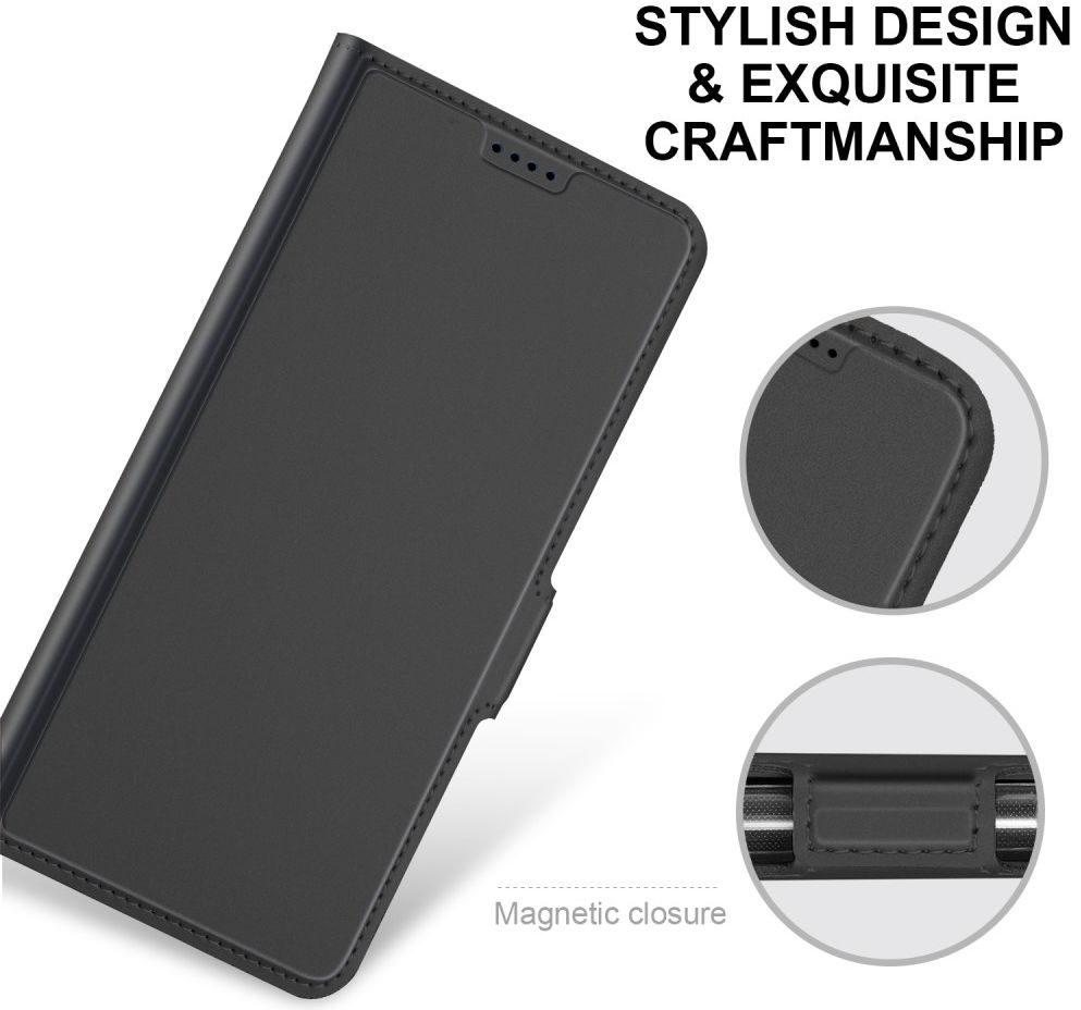 Apple iPhone 12 Mini Hoesje Kunstlederen Book Case Zwart afbeelding 5
