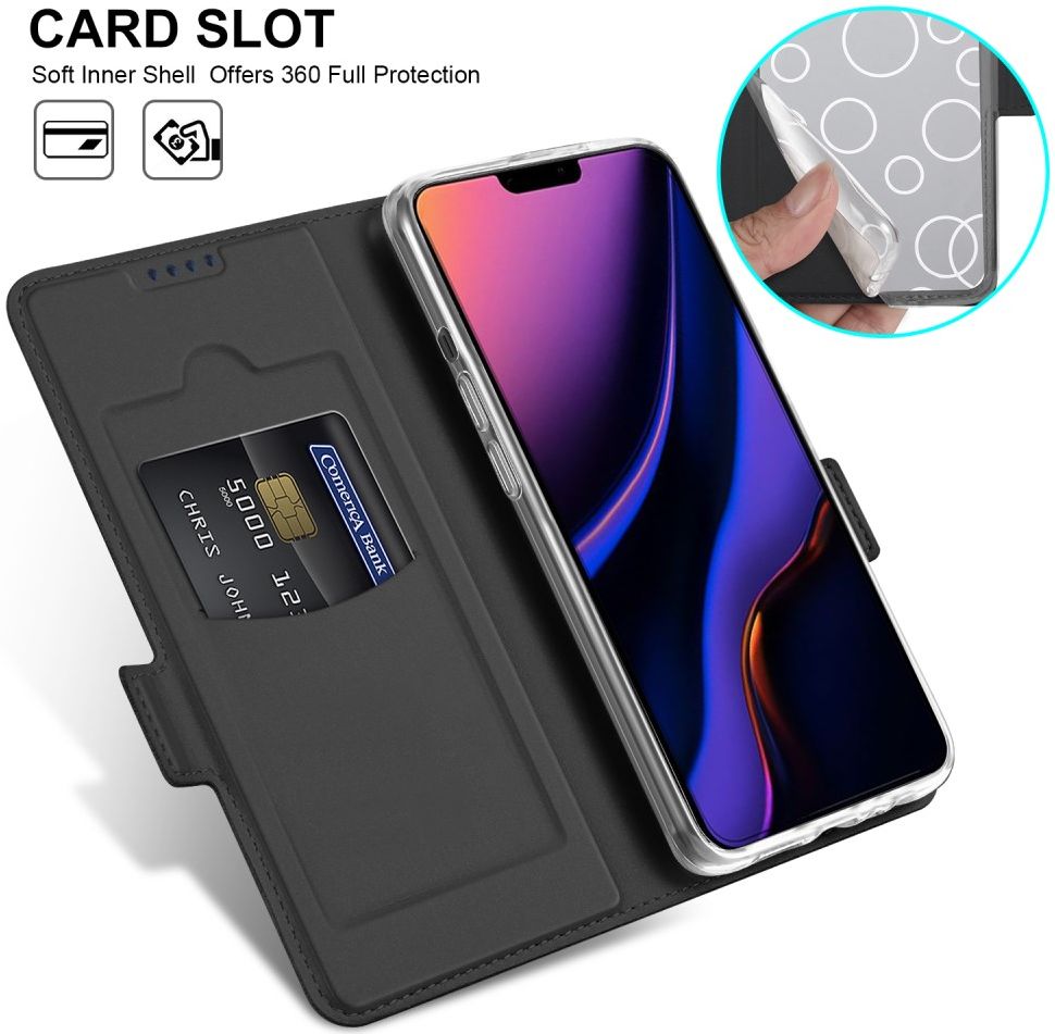 Apple iPhone 12 Mini Hoesje Kunstlederen Book Case Zwart afbeelding 2