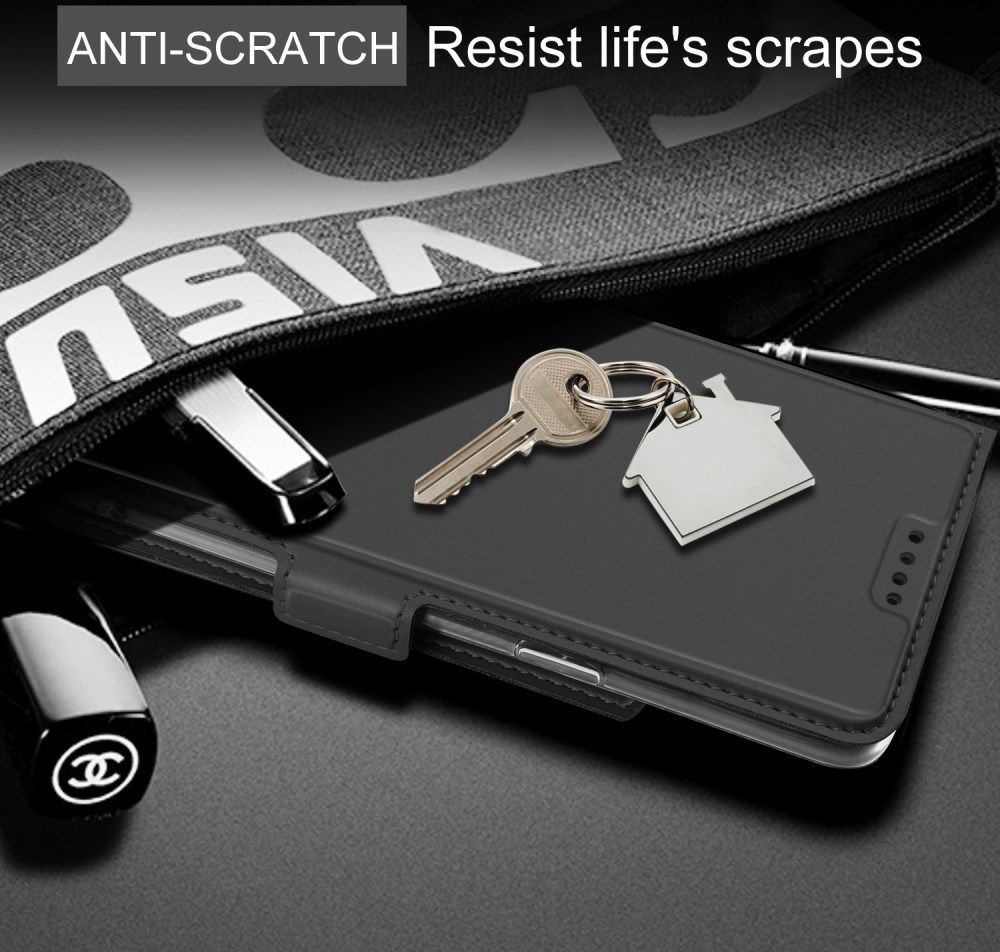 Apple iPhone 12 Mini Hoesje Kunstlederen Book Case Zwart afbeelding 7