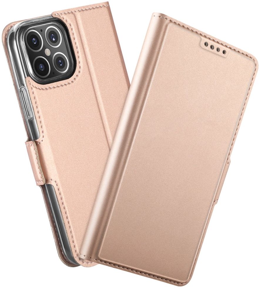 Apple iPhone 12 Mini Hoesje Kunstlederen Book Case Rose Gold afbeelding 1