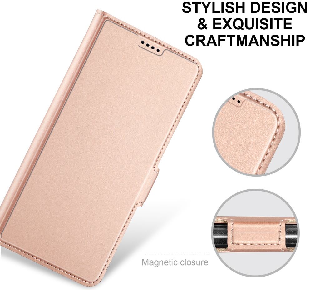 Apple iPhone 12 Mini Hoesje Kunstlederen Book Case Rose Gold afbeelding 5