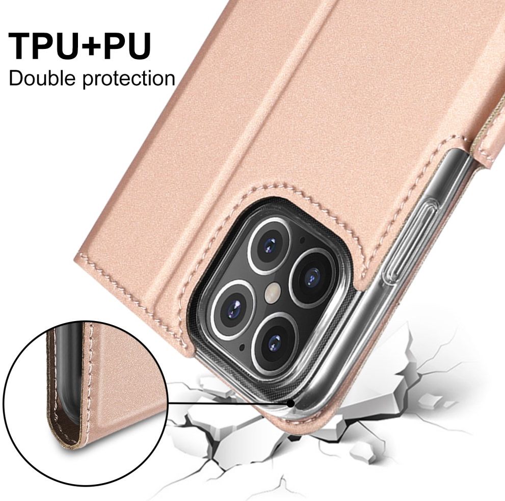 Apple iPhone 12 Mini Hoesje Kunstlederen Book Case Rose Gold afbeelding 8