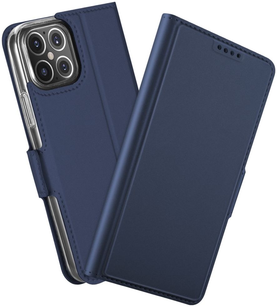 Apple iPhone 12 Mini Hoesje Kunstlederen Book Case Blauw afbeelding 1