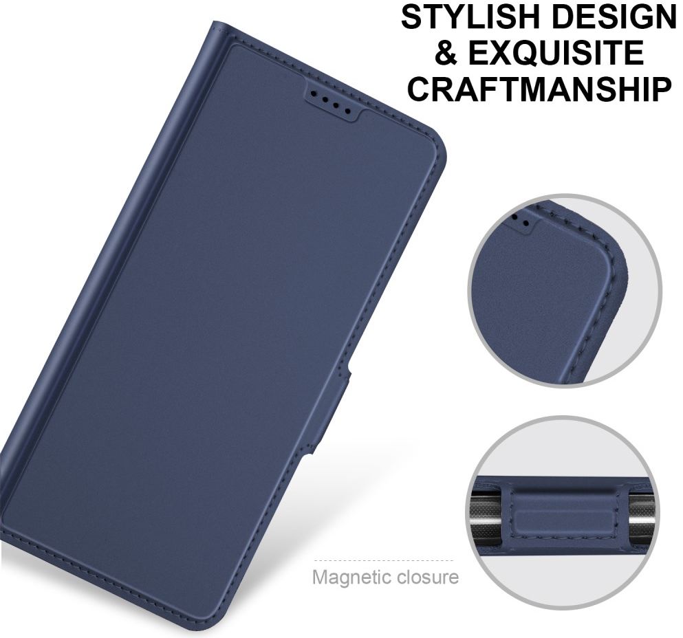 Apple iPhone 12 Mini Hoesje Kunstlederen Book Case Blauw afbeelding 5
