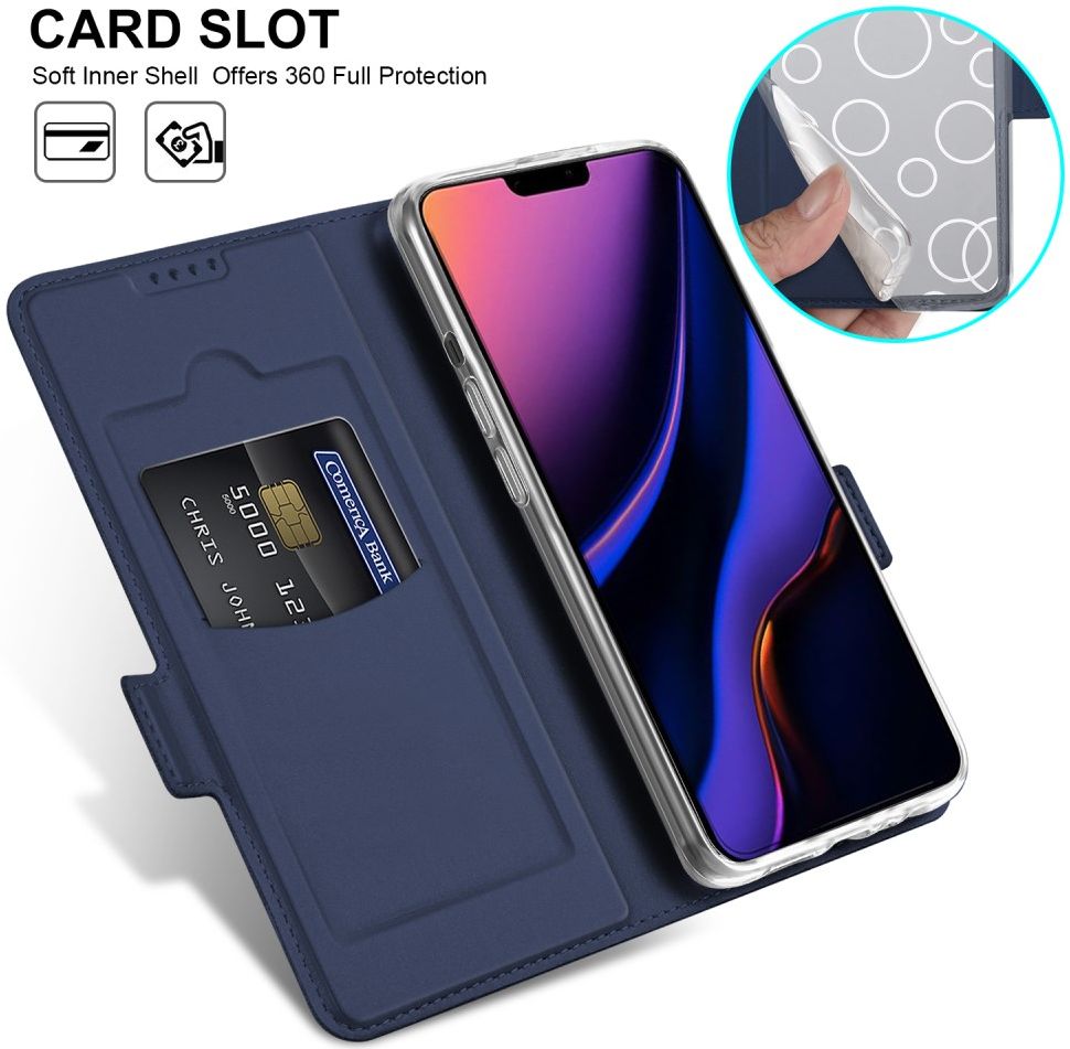 Apple iPhone 12 Mini Hoesje Kunstlederen Book Case Blauw afbeelding 2