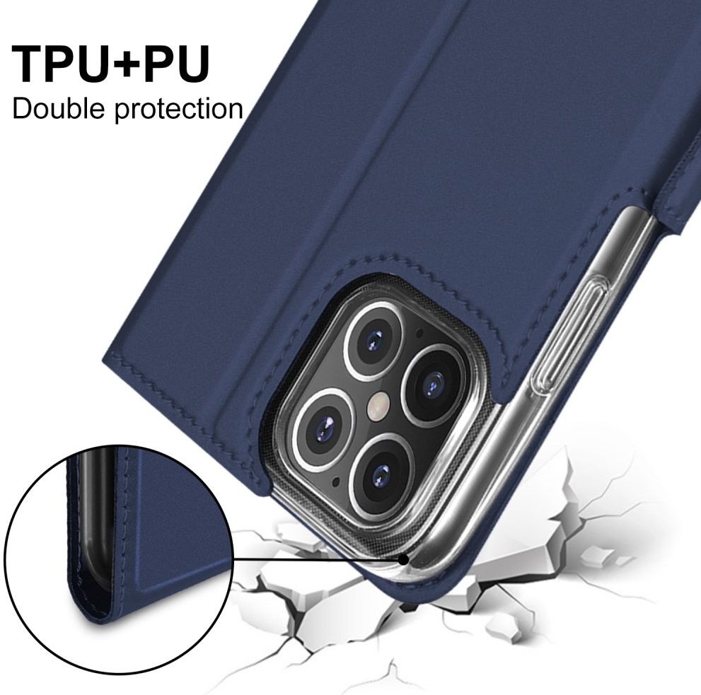Apple iPhone 12 Mini Hoesje Kunstlederen Book Case Blauw afbeelding 8