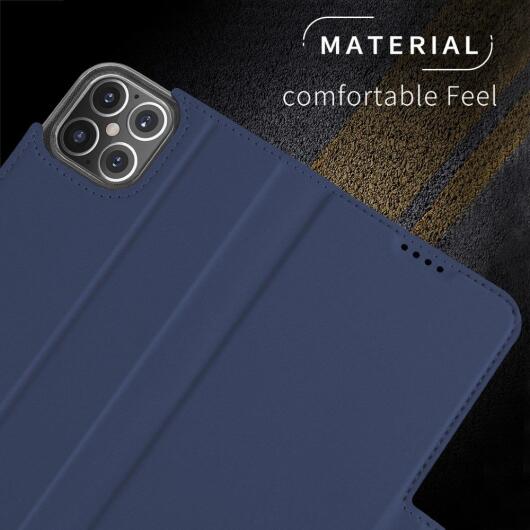 Apple iPhone 12 Mini Hoesje Kunstlederen Book Case Blauw afbeelding 9