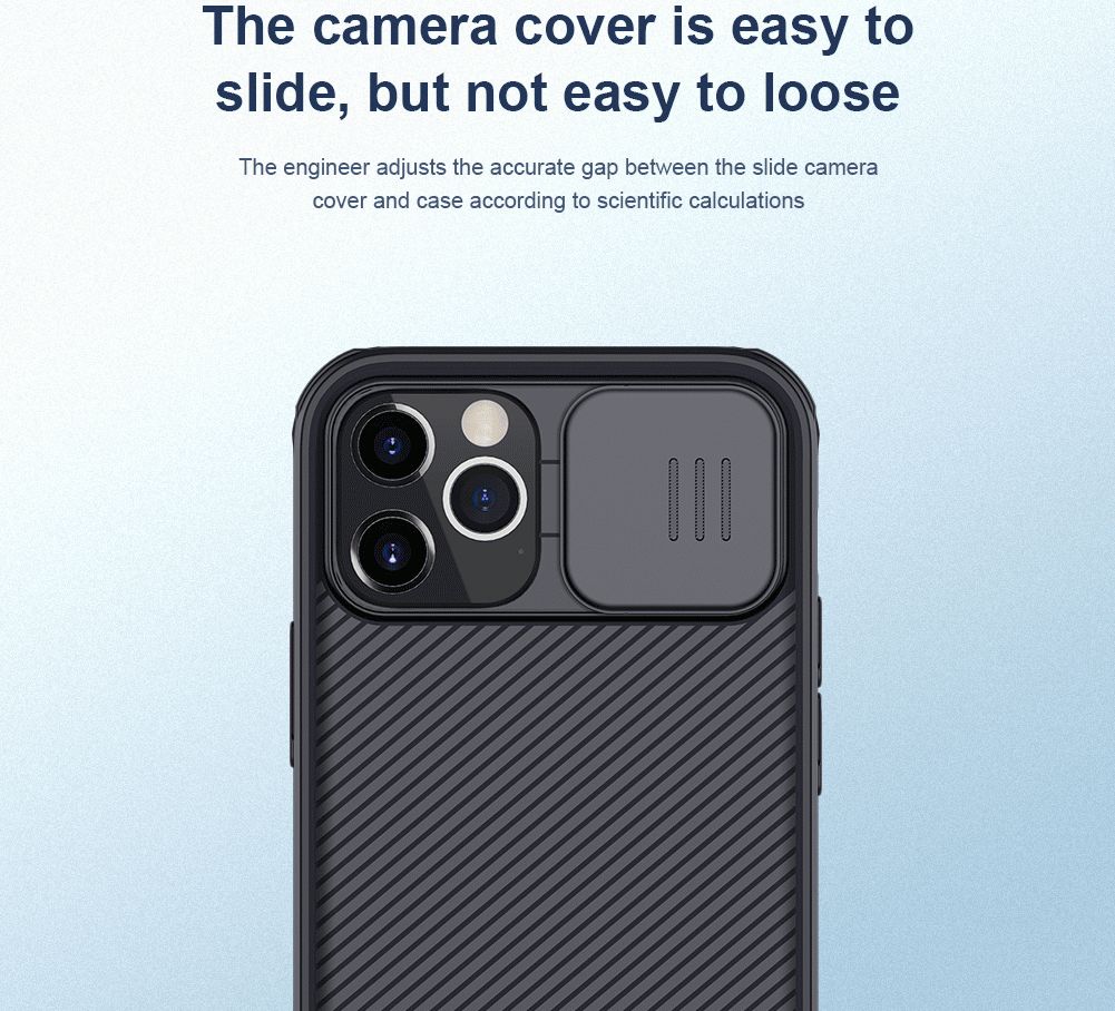Nillkin CamShield Apple iPhone 12 / 12 Pro Hoesje Camera Slider Blauw afbeelding 5