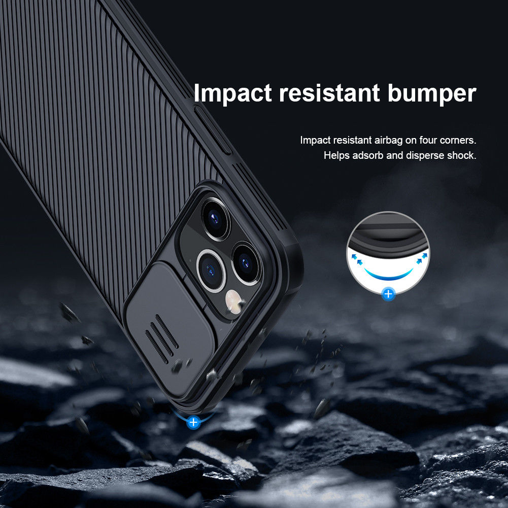 Nillkin CamShield Apple iPhone 12 / 12 Pro Hoesje Camera Slider Blauw afbeelding 8
