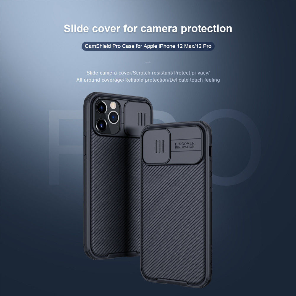 Nillkin CamShield Apple iPhone 12 / 12 Pro Hoesje Camera Slider Blauw afbeelding 12