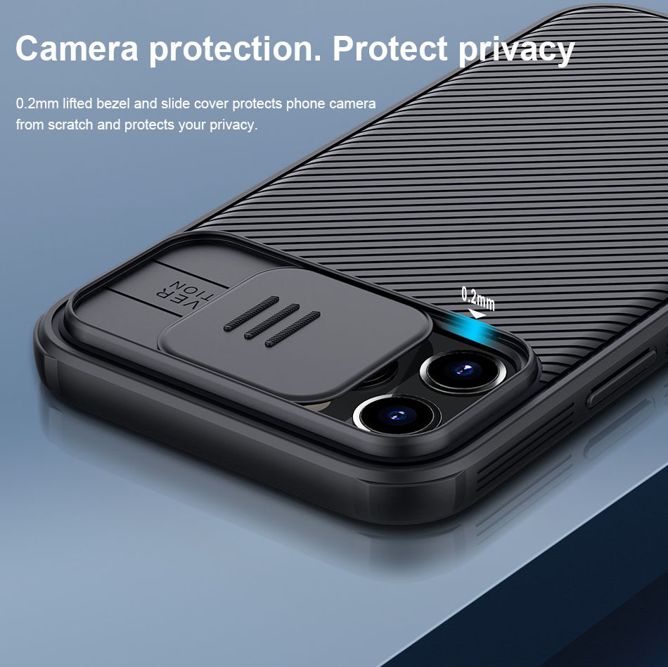Nillkin CamShield Apple iPhone 12 / 12 Pro Hoesje Camera Slider Blauw afbeelding 13