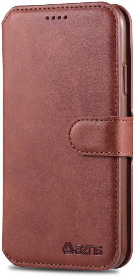 AZNS Apple iPhone 12 / 12 Pro Portemonnee Stand Hoesje Bruin afbeelding 2