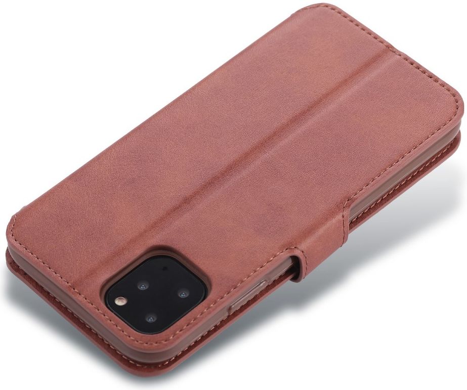 AZNS Apple iPhone 12 / 12 Pro Portemonnee Stand Hoesje Bruin afbeelding 6