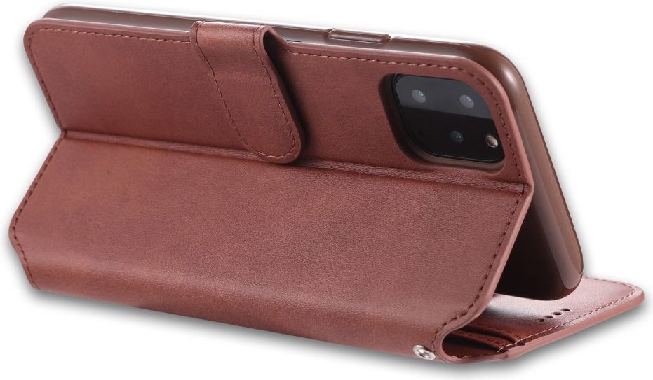 AZNS Apple iPhone 12 / 12 Pro Portemonnee Stand Hoesje Bruin afbeelding 8
