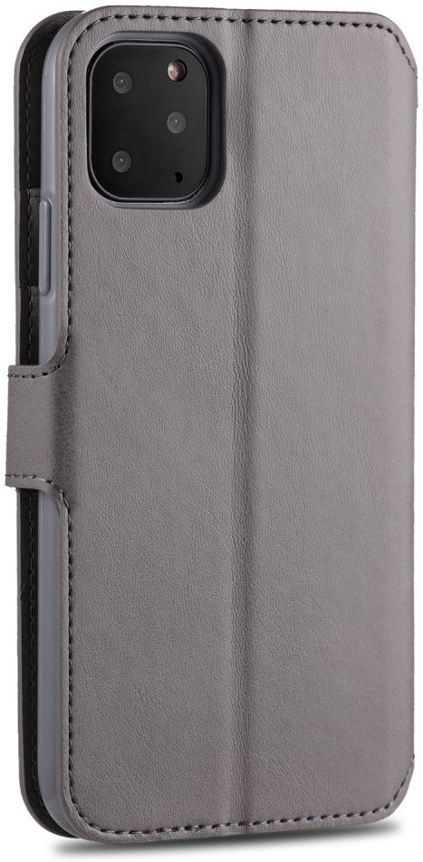 AZNS Apple iPhone 12 / 12 Pro Portemonnee Stand Hoesje Grijs afbeelding 4