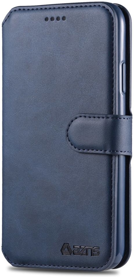 AZNS Apple iPhone 12 Pro Max Portemonnee Stand Hoesje Blauw afbeelding 2