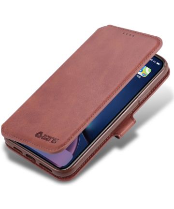 AZNS Apple iPhone 12 Mini Hoesje Wallet Book Case met Stand Bruin Hoesjes