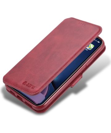 AZNS Apple iPhone 12 Mini Hoesje Wallet Book Case met Stand Rood Hoesjes