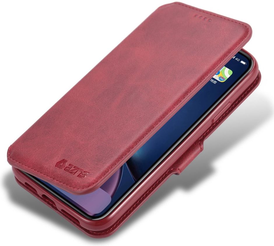 AZNS Apple iPhone 12 Mini Hoesje Wallet Book Case met Stand Rood afbeelding 1