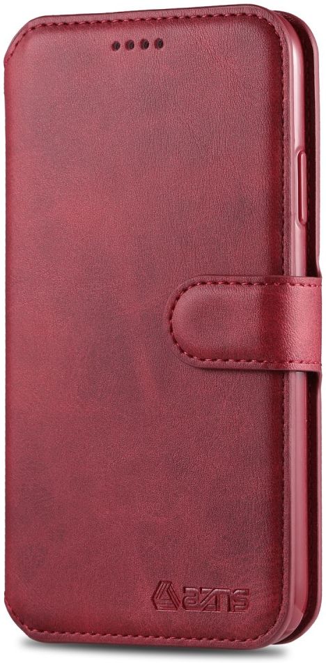 AZNS Apple iPhone 12 Mini Hoesje Wallet Book Case met Stand Rood afbeelding 2