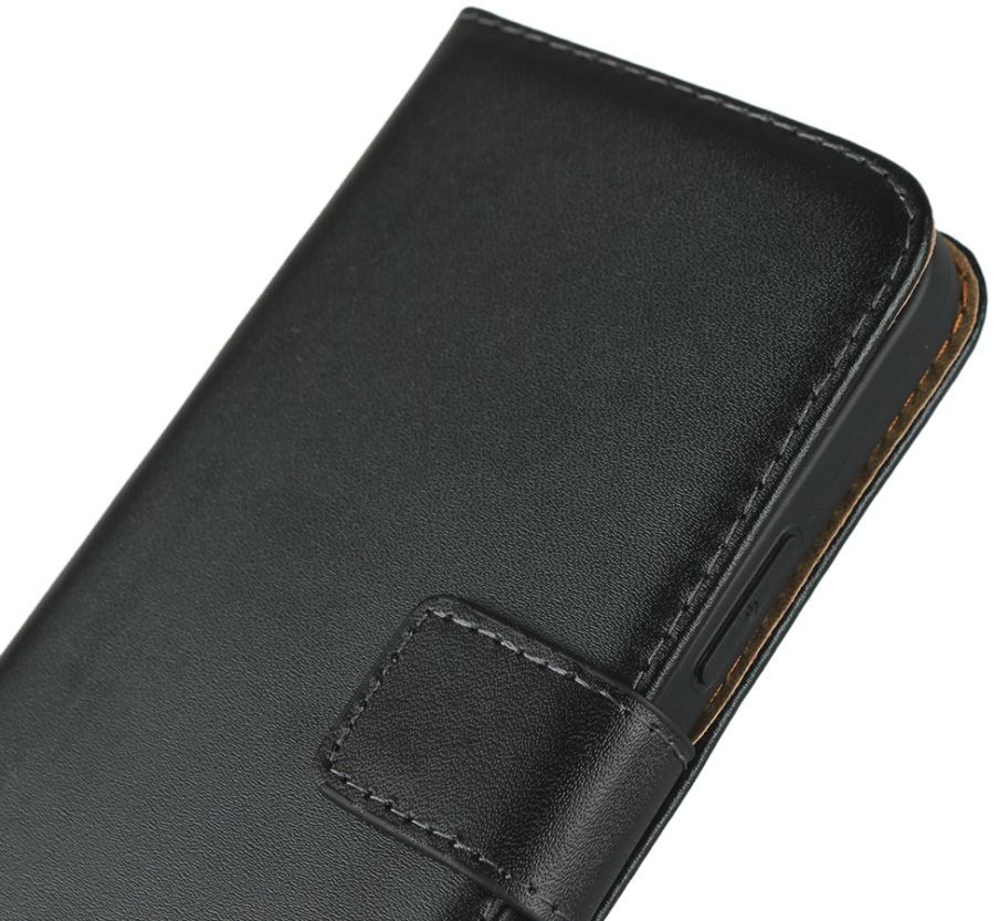 Apple iPhone 12 Mini Hoesje Portemonnee Echt Leer Zwart afbeelding 11