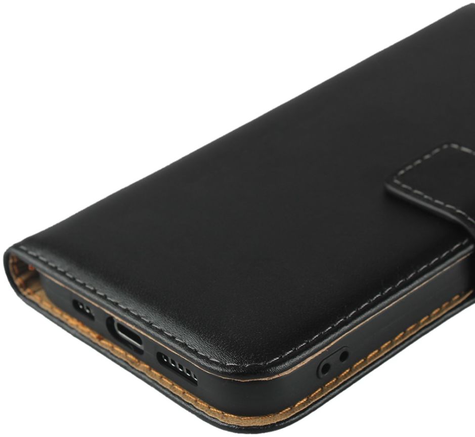Apple iPhone 12 Mini Hoesje Portemonnee Echt Leer Zwart afbeelding 8