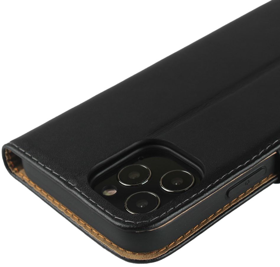 Apple iPhone 12 Mini Hoesje Portemonnee Echt Leer Zwart afbeelding 9