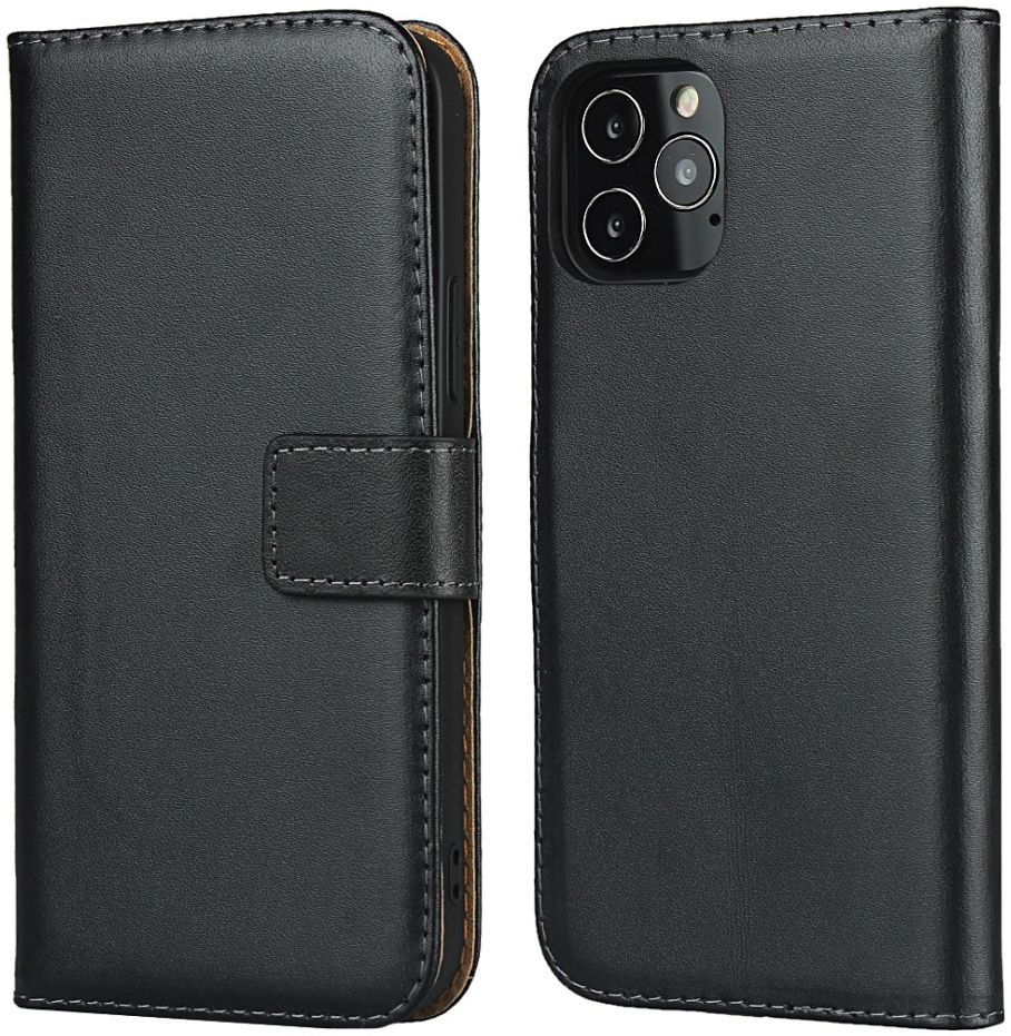 Apple iPhone 12 Mini Hoesje Portemonnee Echt Leer Zwart afbeelding 4