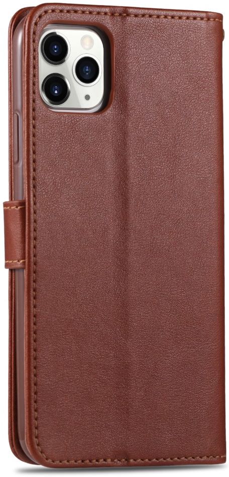 AZNS Apple iPhone 12 Mini Portemonnee Stand Hoesje Bruin afbeelding 2