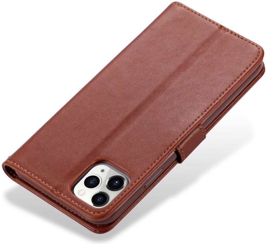 AZNS Apple iPhone 12 Mini Portemonnee Stand Hoesje Bruin afbeelding 6